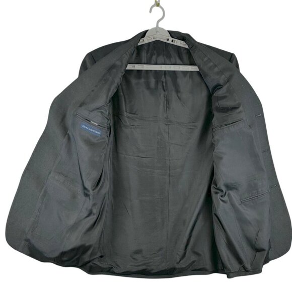 John Ashford Mens Classic Sport Coat Blazer 3 Button Black Linen Poly Blend 42R - Picture 7 of 13